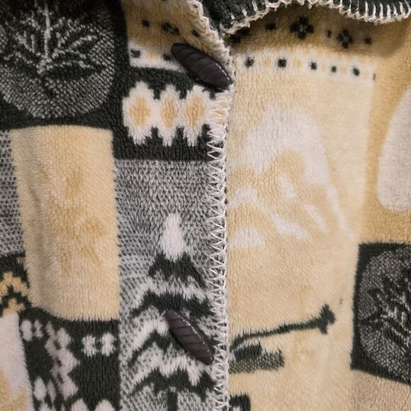 Vtg Quality Goods Canada Winter Nature Heavy Fleece Reversible Coat Jacket M/L - Picture 8 of 16